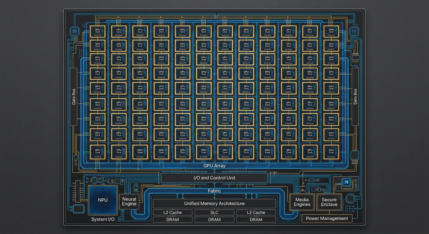 An architectural diagram of the Apple M5 Silicon c...