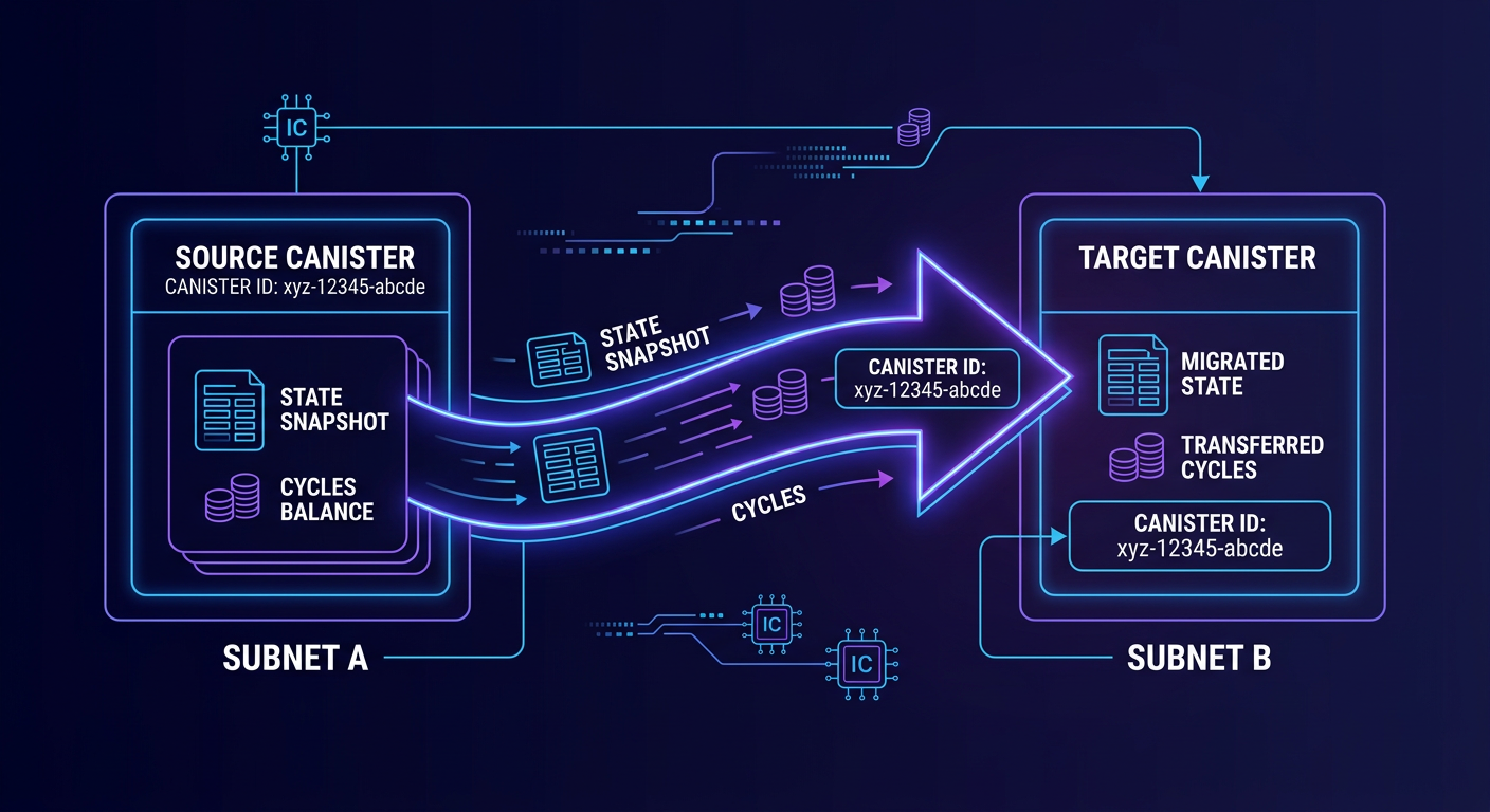 An informative vector diagram showing the Canister...