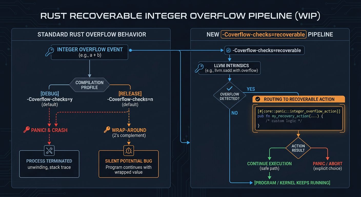 A detailed technical flowchart illustrating Rust's...