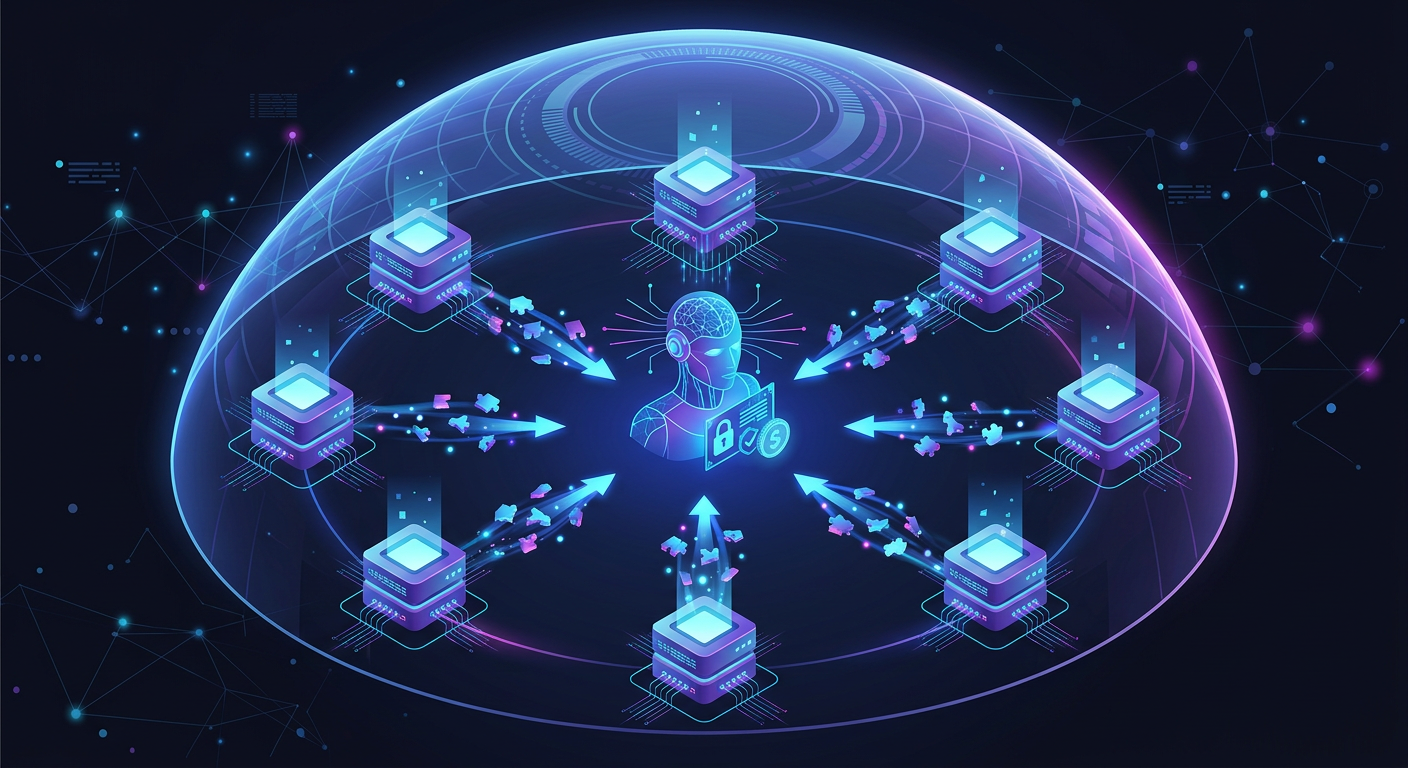 A conceptual diagram illustrating Multi-Party Comp...