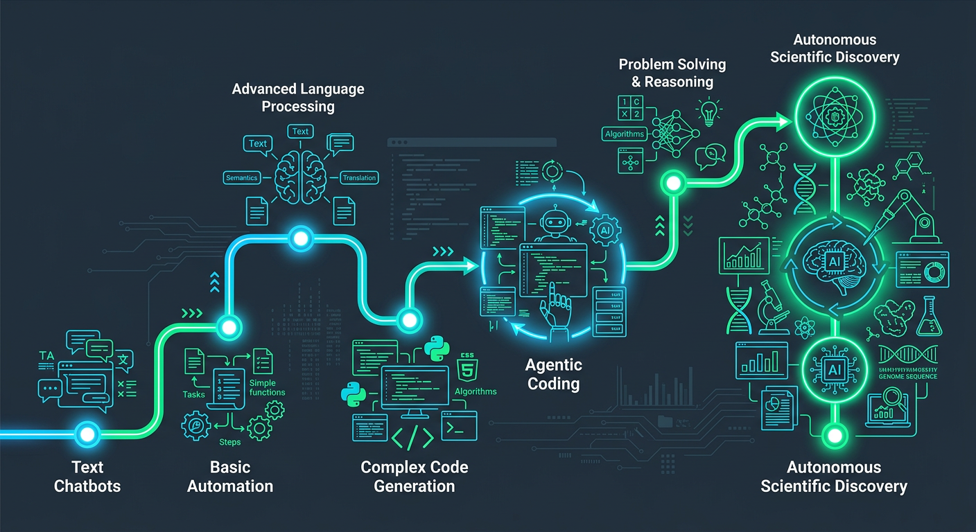 A conceptual 2D diagram mapping the evolution of A...