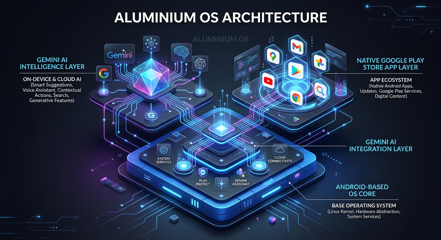 A professional 3D infographic explaining the archi...