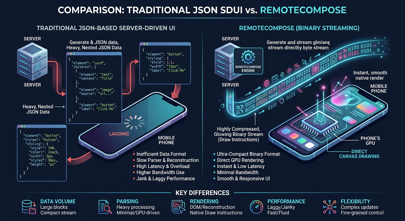 A detailed technical infographic contrasting tradi...
