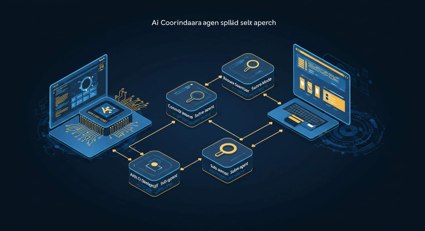 A detailed technical infographic showing a main AI...